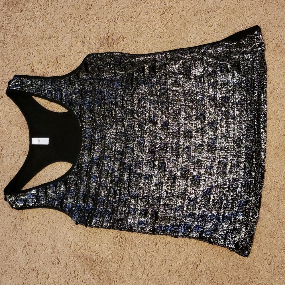 Silver foil racerback tank szL